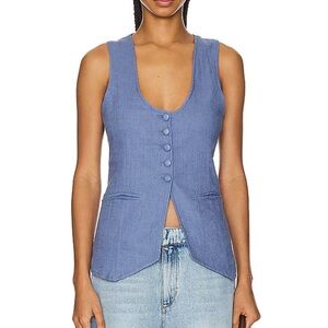 NEW Free People Millie Vest Blue